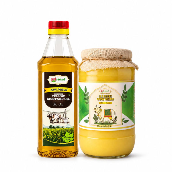Yellow Mustard Oil – 1 L; A2 Desi Cow Ghee – 1 L - Nirbhau Foods